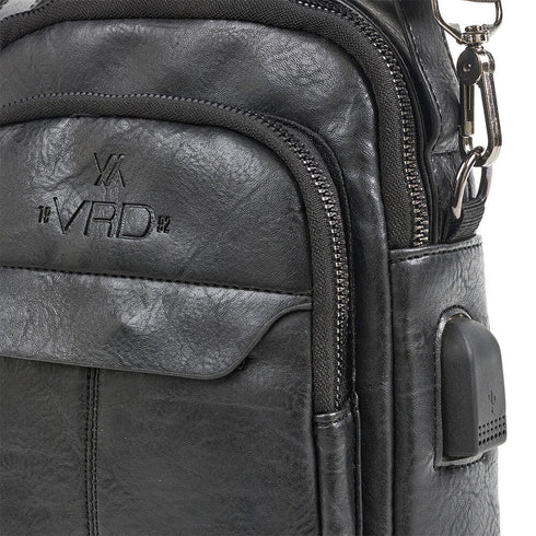 Verde Ανδρική Τσάντα Ώμου/Χιαστί 13-0098 Μαύρο